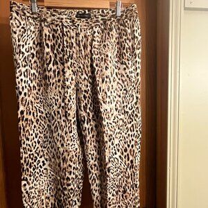 Banana Republic Animal Print Pull On Ankle Pants L